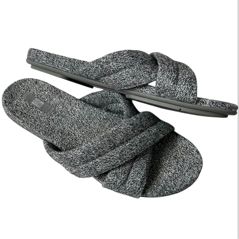 FIT FLOP Gracie‎ Merino Wool Cross-Slide Lounge/Active Sandals Heather Gray 11 - Picture 2 of 11